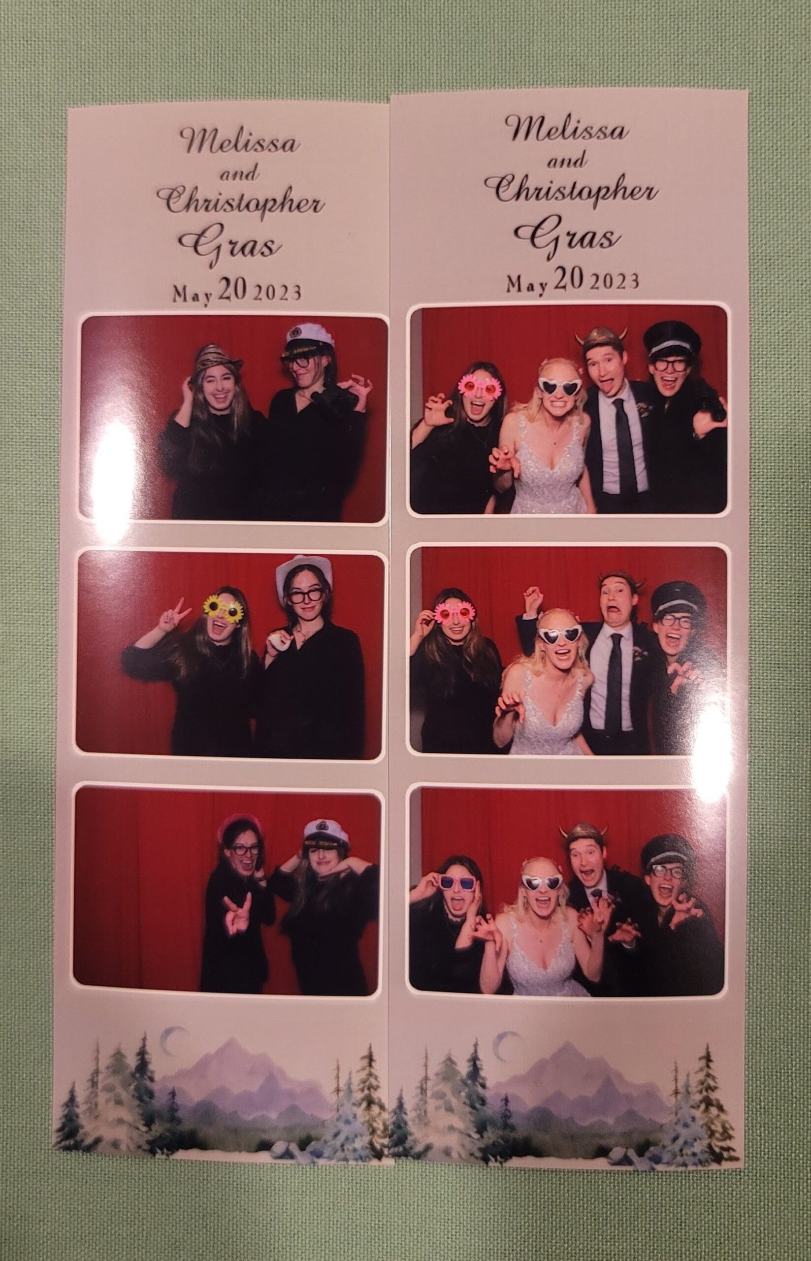image of wedding photo booth reel taken with colorado wedding photographer.