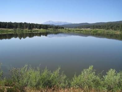 view of manitou lake- colorado engagement photo