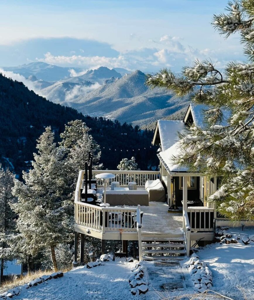 colorado mountain home with deck for a colorado airbnb micro wedding + elopement venue