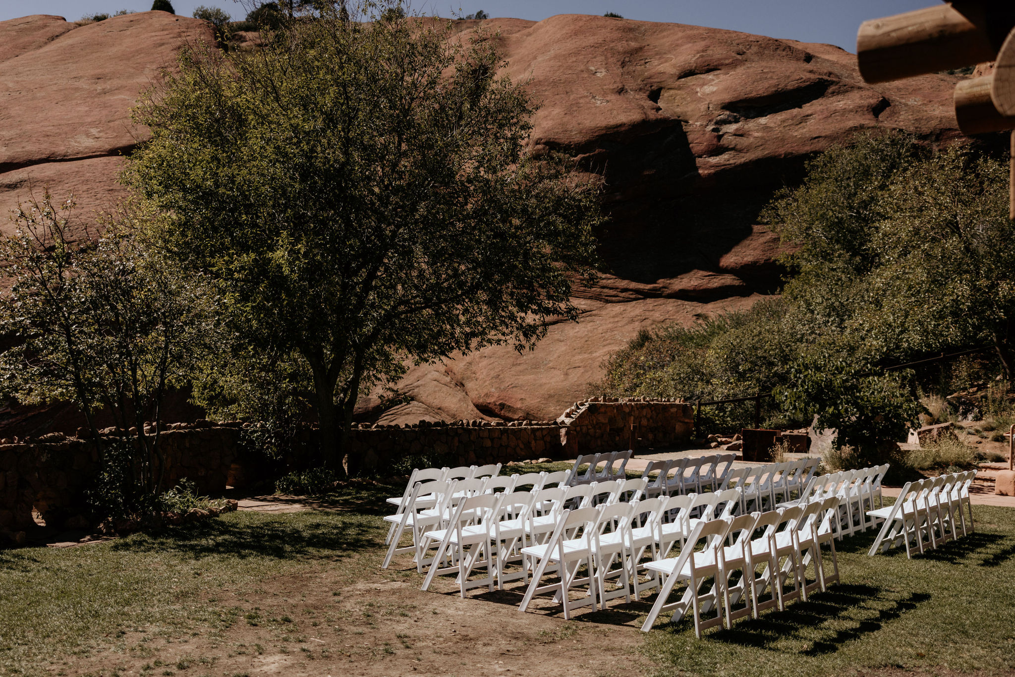 a micro wedding is set up at red rocks trading post.
