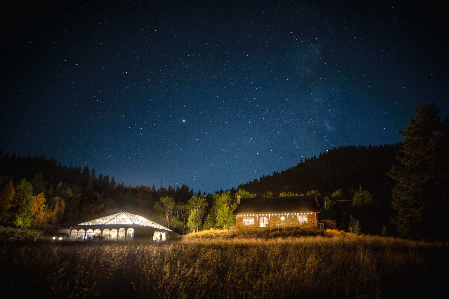 night view of colorado airbnb vrbo elopement venue