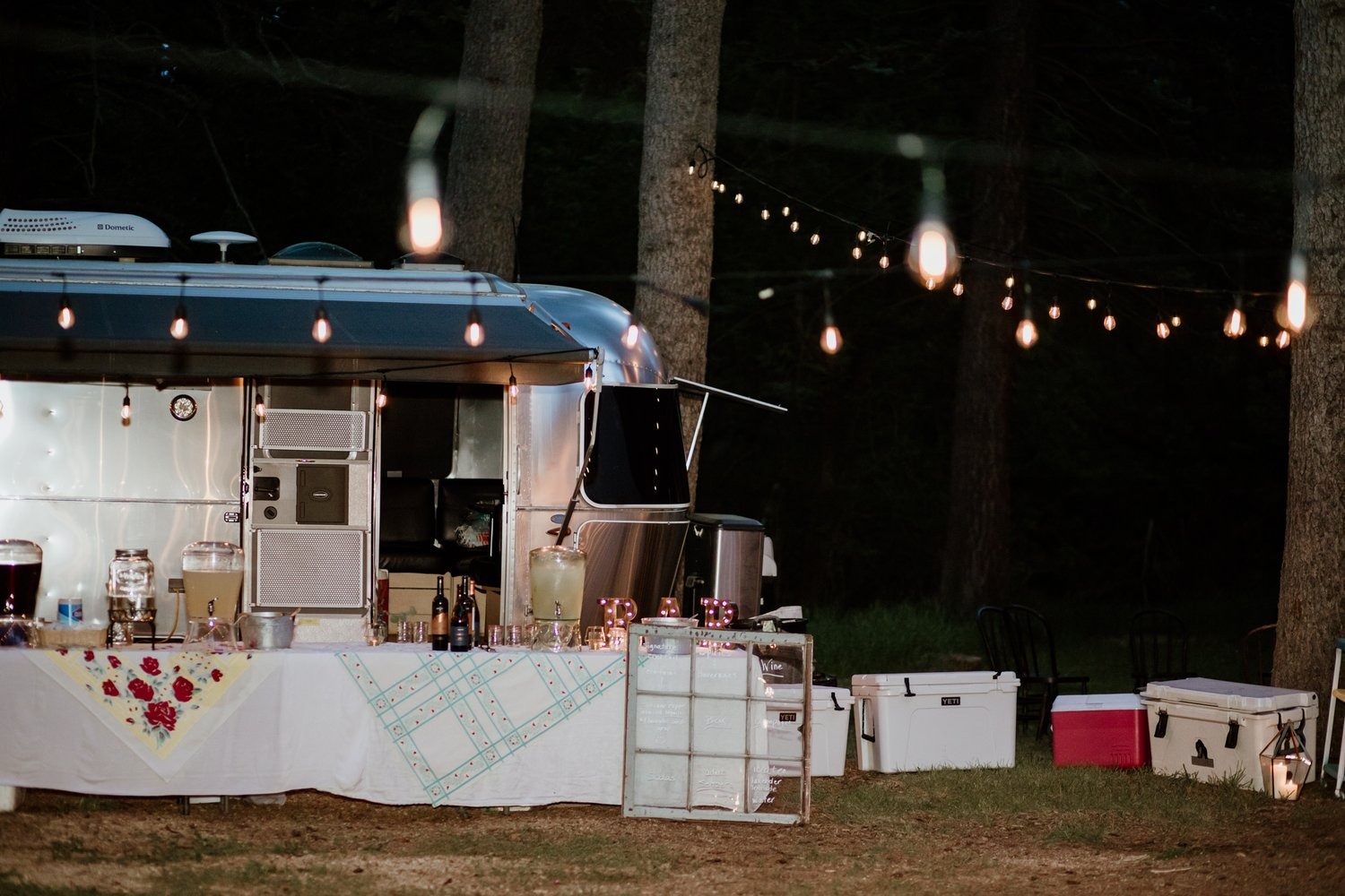 airbnb micro wedding venue reception area set up