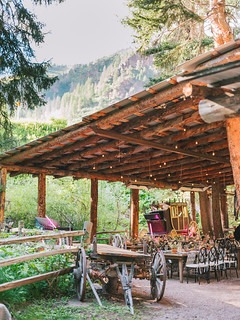 outside shelter at  colorado private estate rental for micro weddings + elopements