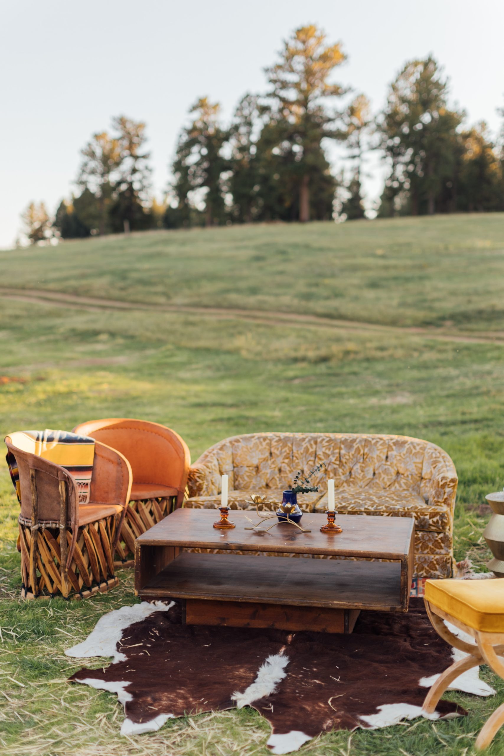 lounge setup outside - colorado airbnb/vrbo micro wedding venue - less than an hour from denver