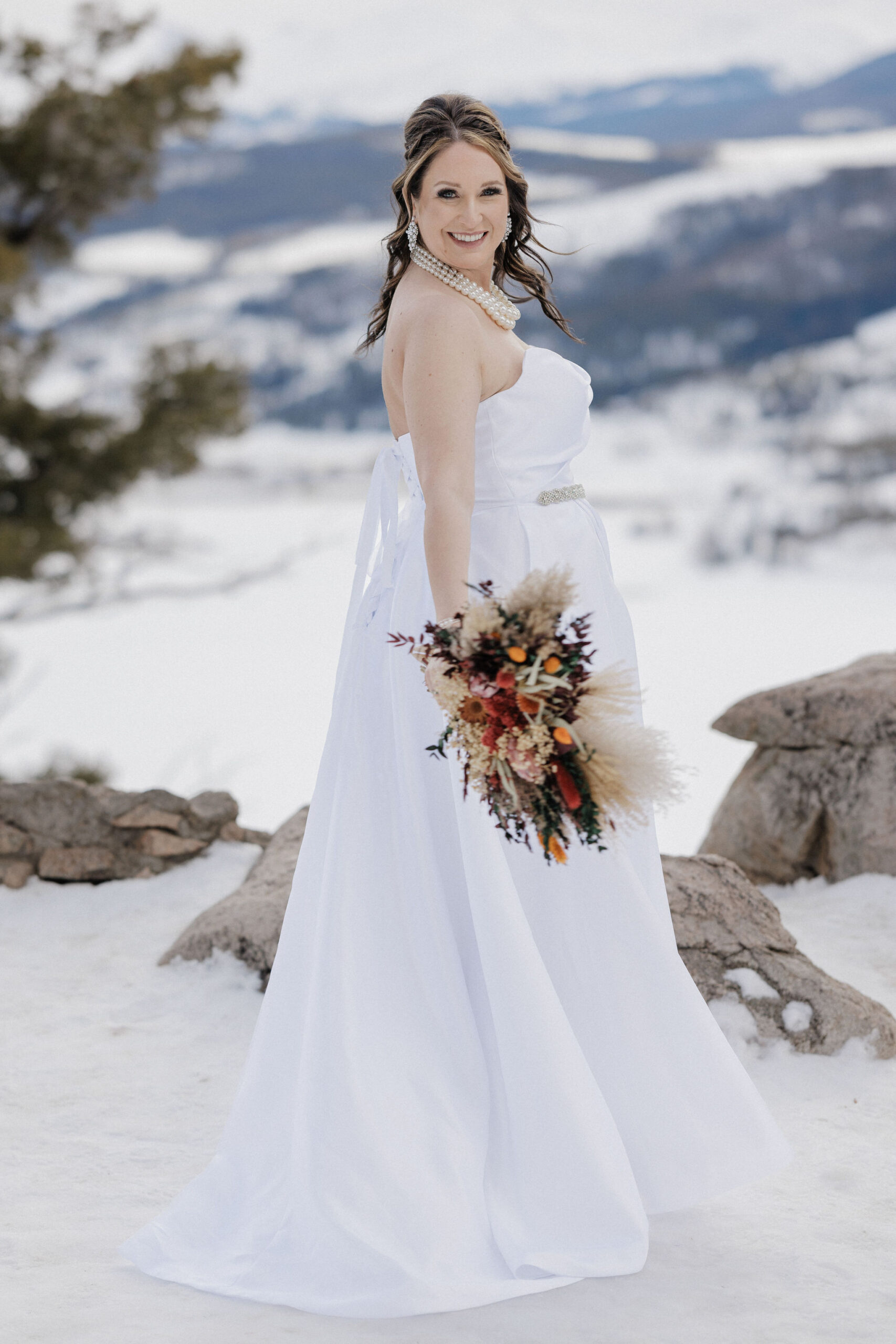 Fun bridal portraits at Sapphire Point Overlook.