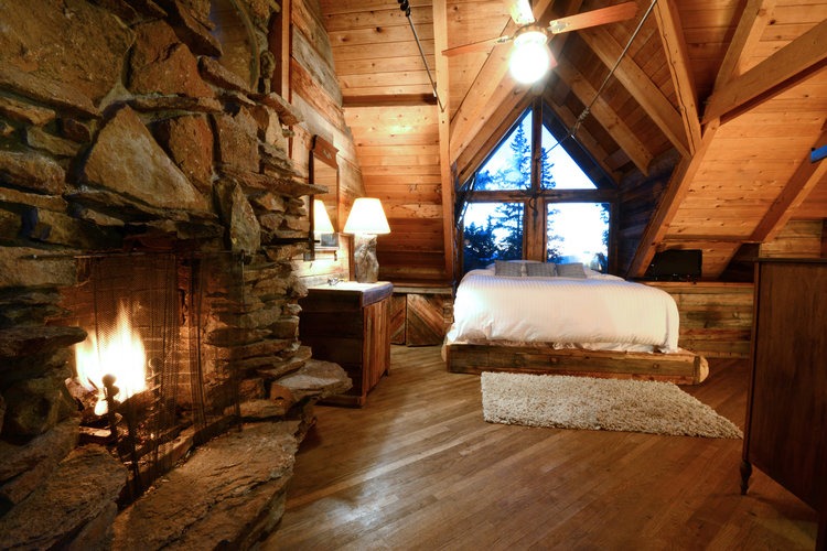 colorado micro wedding venue with accommodation for guests with fireplace.