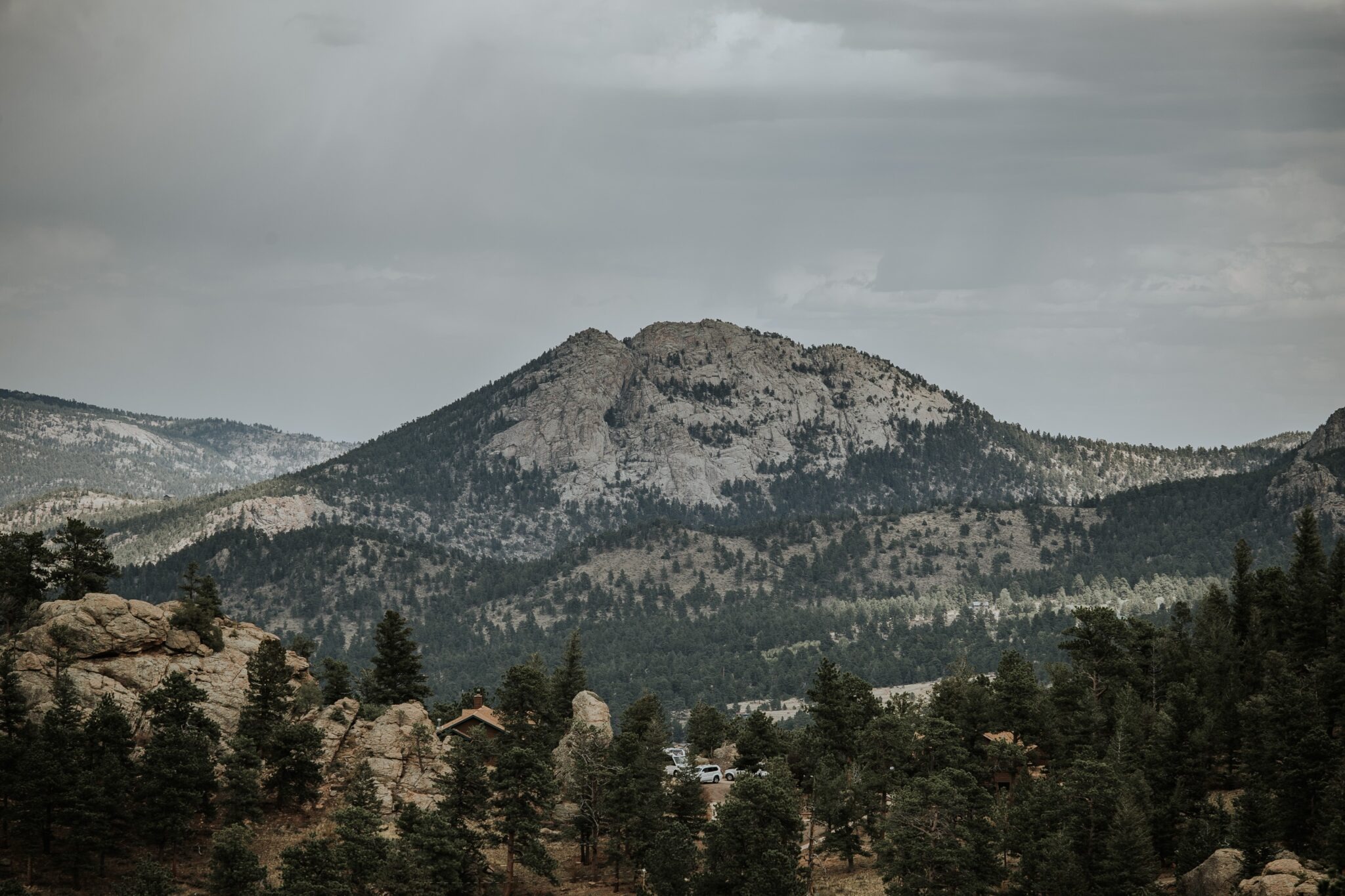 view of the colorado mountains from a colorado micro wedding venue