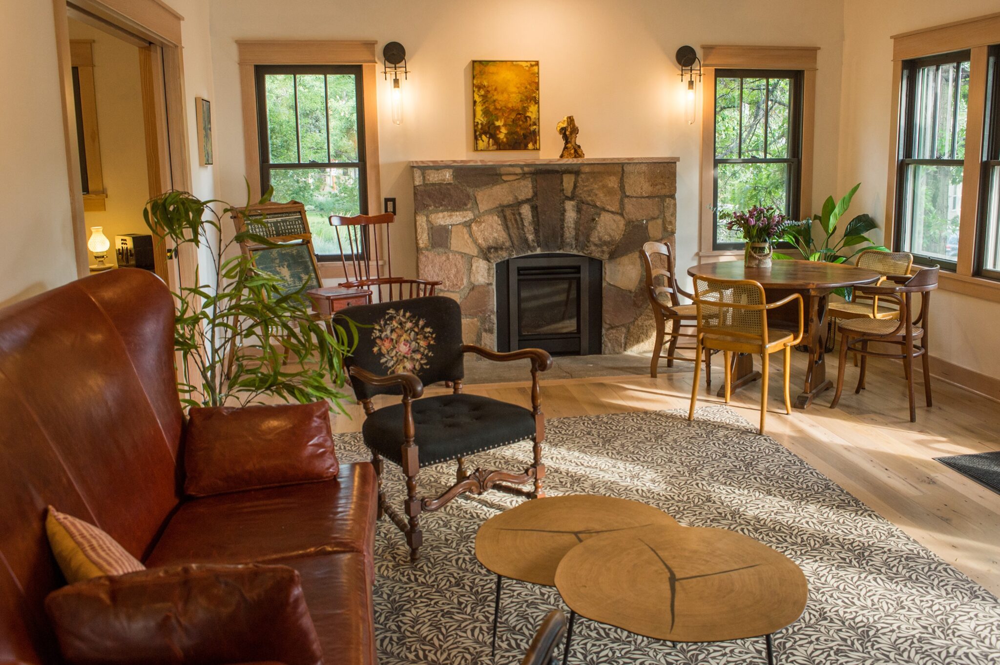 inside of accommodation living room at colorado micro wedding venue