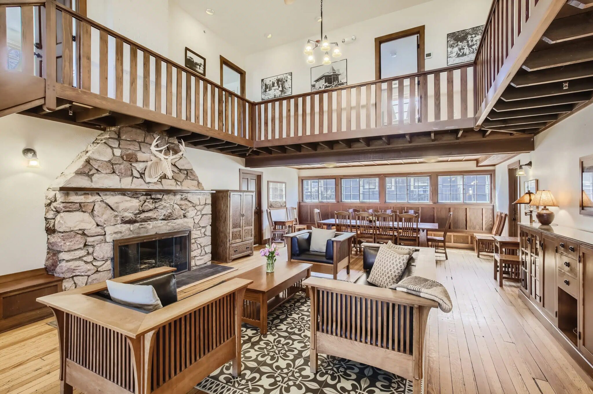 inside of living room in colorado micro wedding lodging