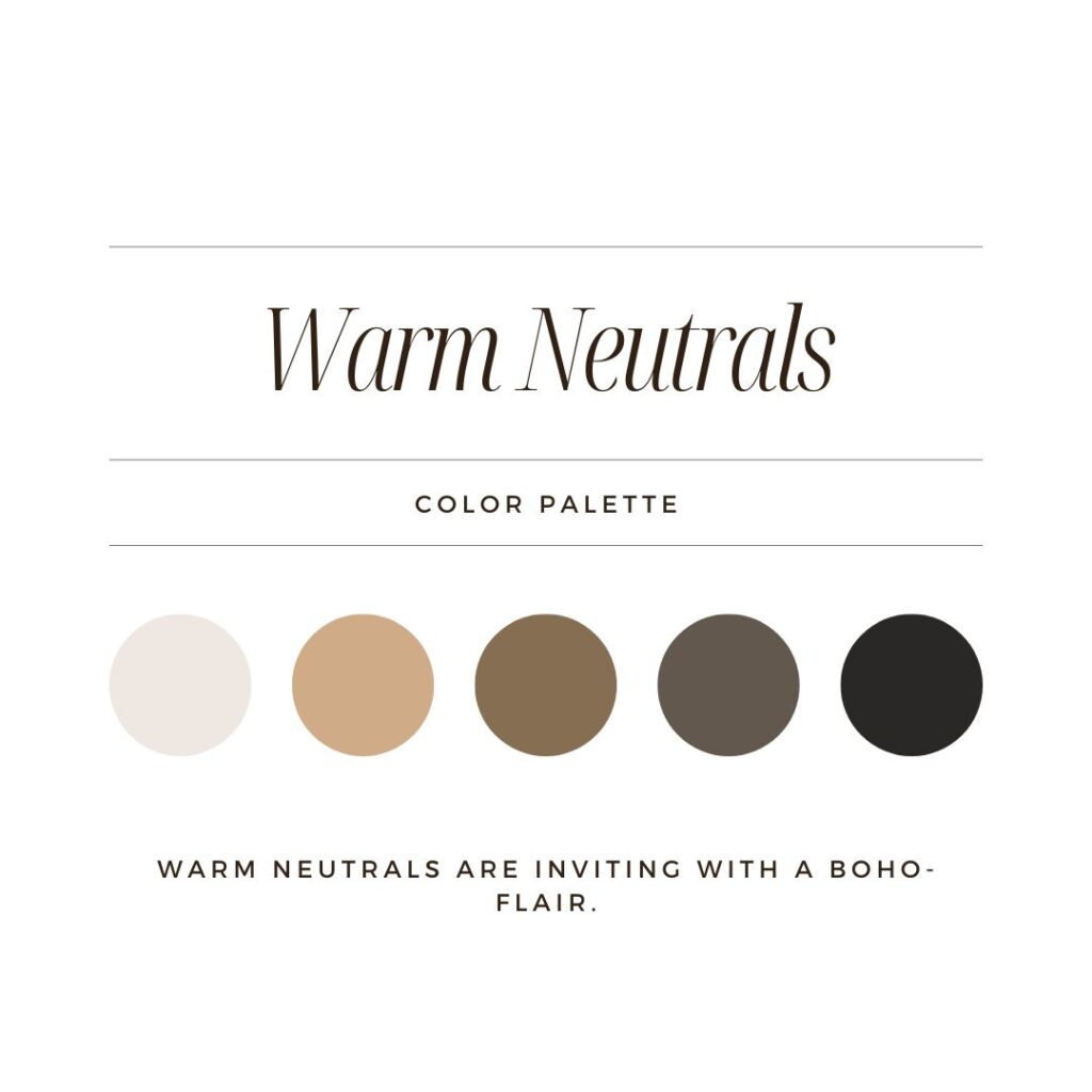 Engagement session outfit color palette featuring warm neutrals.