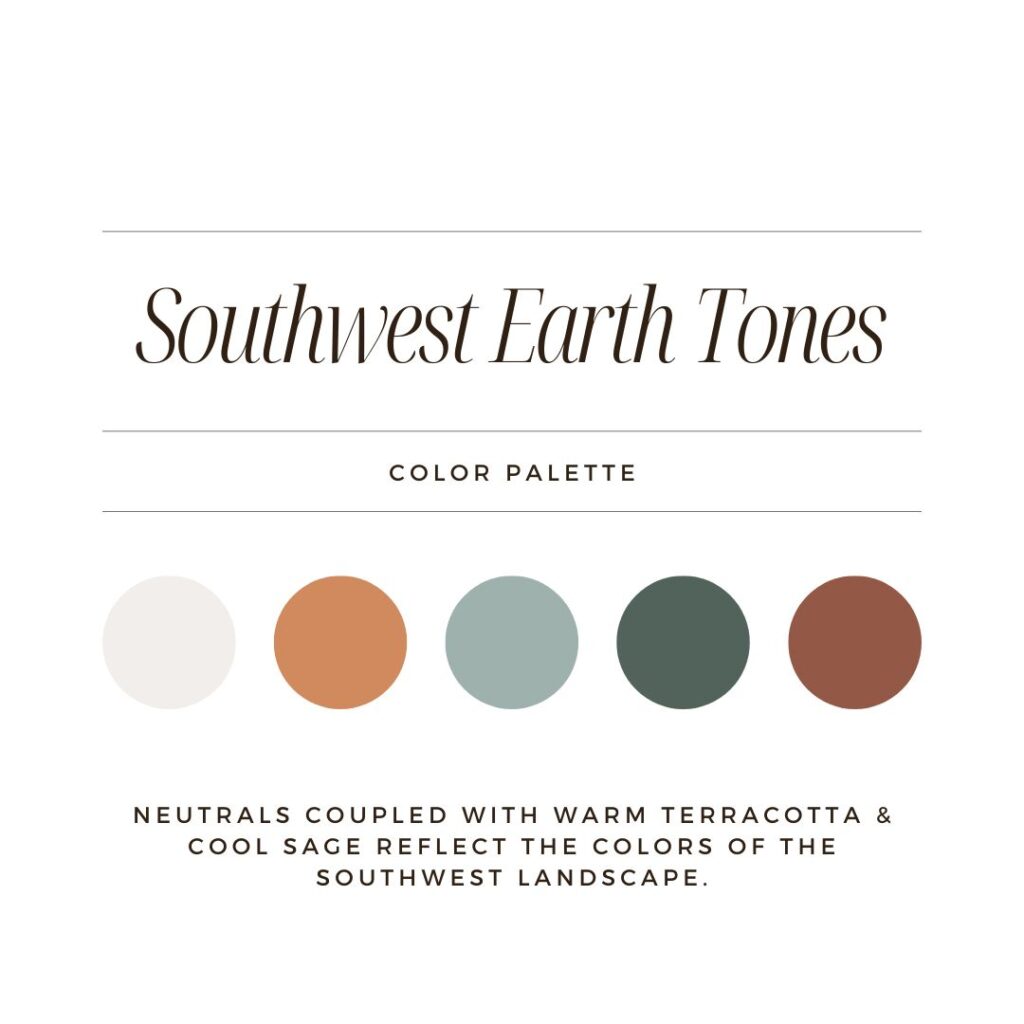 Engagement session outfit color palette featuring southwest earth tones.