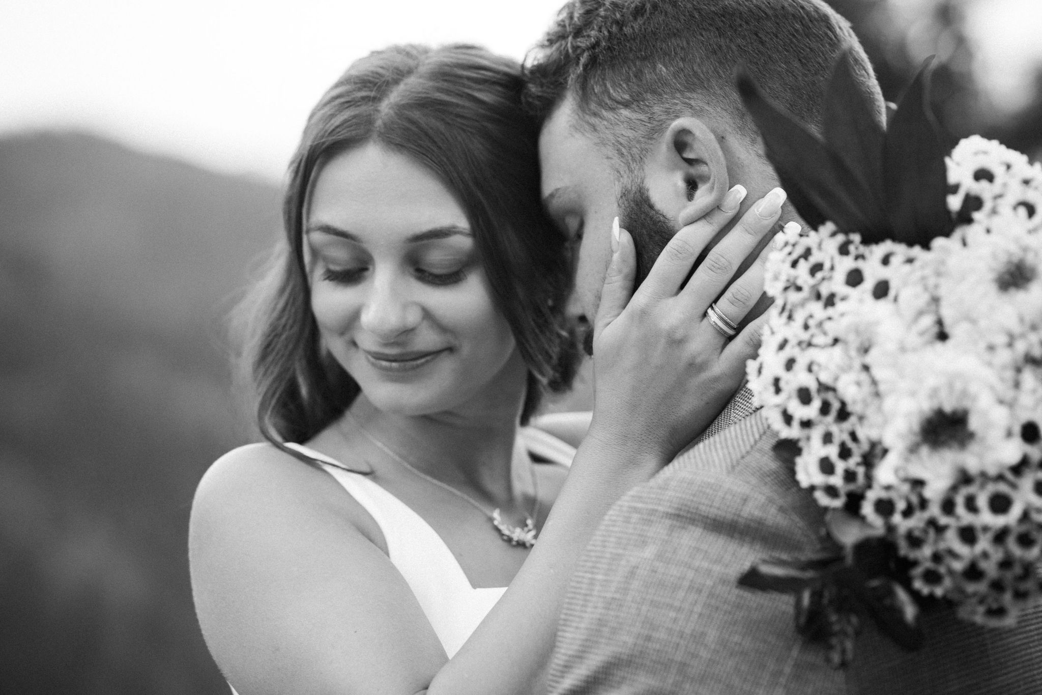 bride and groom pose for colorado elopement photographer