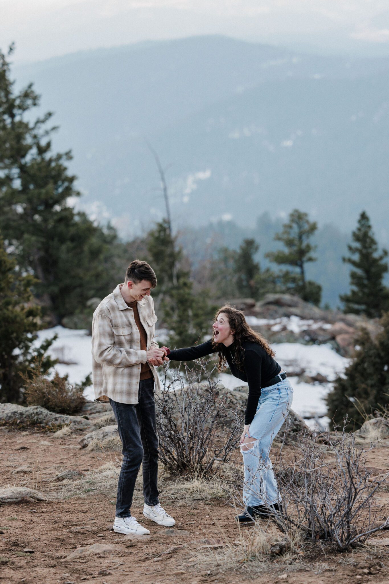 woman is shocked after being proposed to in colorado