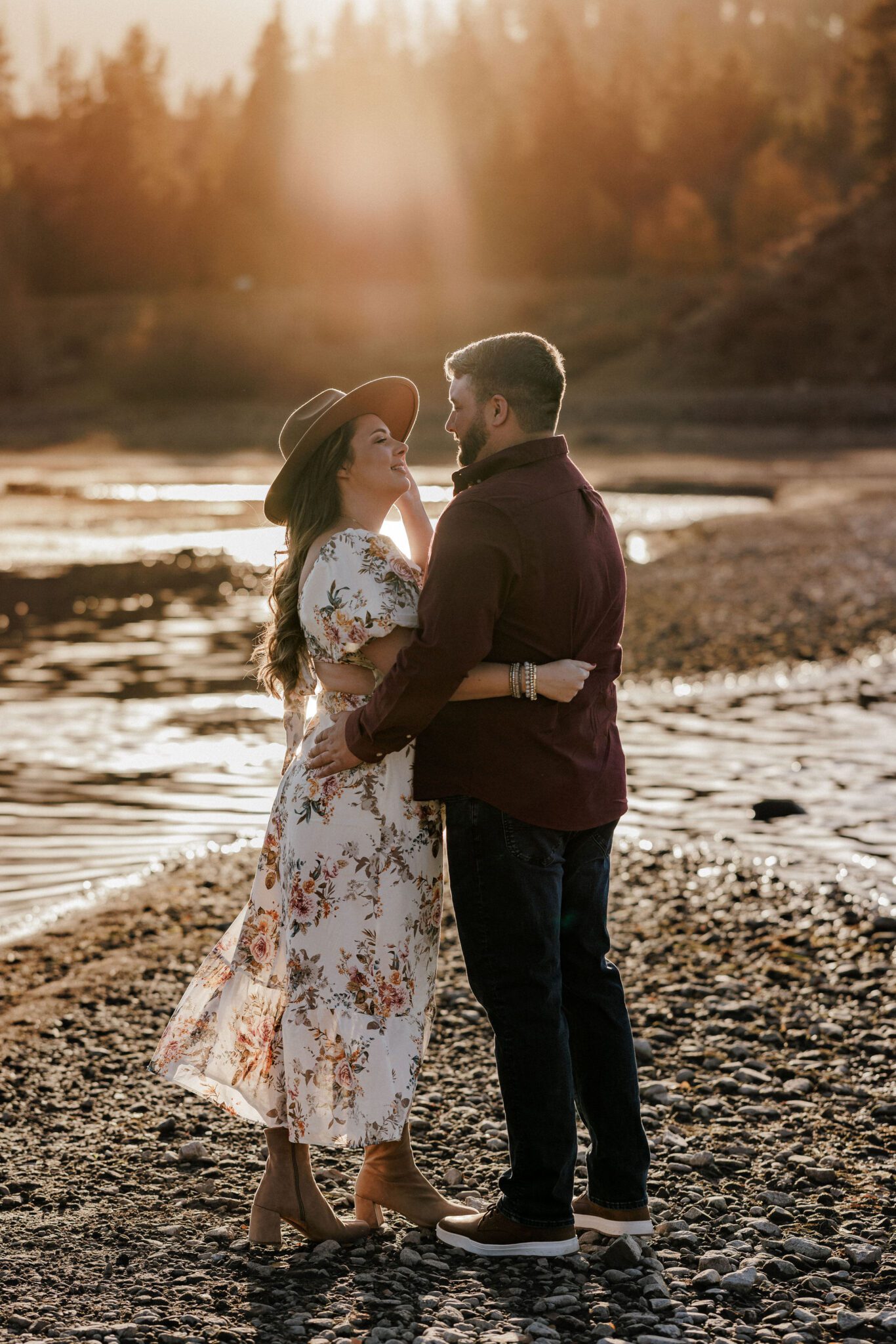 engaged couple poses for proposal photographer after choosing the best place to propose in colorado is breckenridge